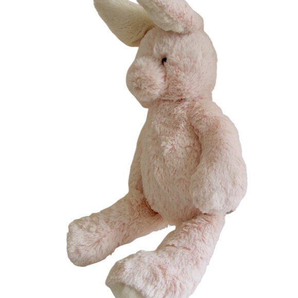 Pottery Barn Plush Bunny Rabbit Pale Pink Fluffy White Tail PBK EASTER GIFT - Picture 2 of 6